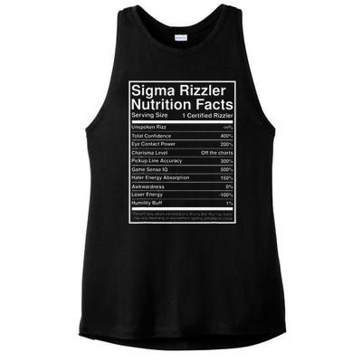 Sigma Rizzler Nutrition Facts W Rizz Meme Funny Gen Z Ladies PosiCharge Tri-Blend Wicking Tank