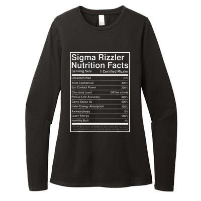 Sigma Rizzler Nutrition Facts W Rizz Meme Funny Gen Z Womens CVC Long Sleeve Shirt