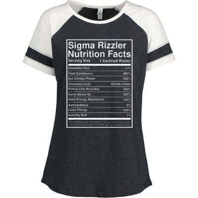 Sigma Rizzler Nutrition Facts W Rizz Meme Funny Gen Z Enza Ladies Jersey Colorblock Tee