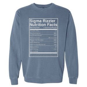 Sigma Rizzler Nutrition Facts W Rizz Meme Funny Gen Z Garment-Dyed Sweatshirt