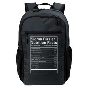 Sigma Rizzler Nutrition Facts W Rizz Meme Funny Gen Z Daily Commute Backpack