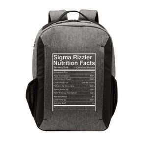 Sigma Rizzler Nutrition Facts W Rizz Meme Funny Gen Z Vector Backpack