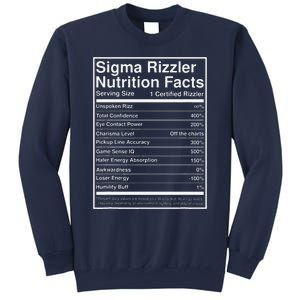 Sigma Rizzler Nutrition Facts W Rizz Meme Funny Gen Z Sweatshirt