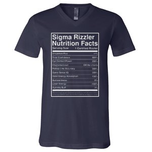 Sigma Rizzler Nutrition Facts W Rizz Meme Funny Gen Z V-Neck T-Shirt