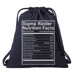 Sigma Rizzler Nutrition Facts W Rizz Meme Funny Gen Z Drawstring Bag