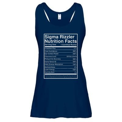 Sigma Rizzler Nutrition Facts W Rizz Meme Funny Gen Z Ladies Essential Flowy Tank