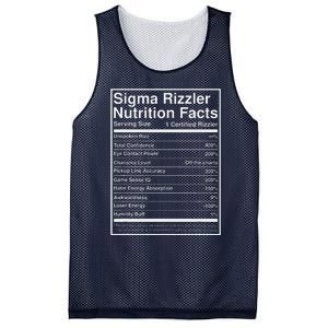 Sigma Rizzler Nutrition Facts W Rizz Meme Funny Gen Z Mesh Reversible Basketball Jersey Tank