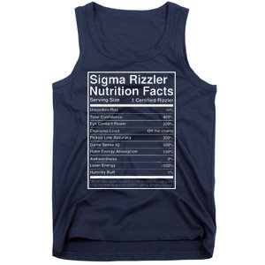 Sigma Rizzler Nutrition Facts W Rizz Meme Funny Gen Z Tank Top