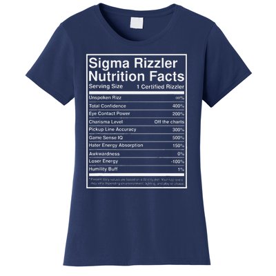 Sigma Rizzler Nutrition Facts W Rizz Meme Funny Gen Z Women's T-Shirt