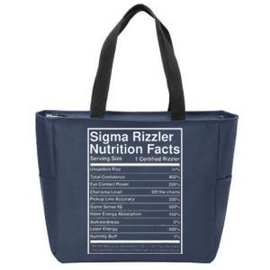 Sigma Rizzler Nutrition Facts W Rizz Meme Funny Gen Z Zip Tote Bag