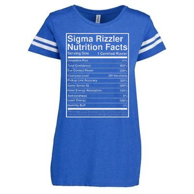 Sigma Rizzler Nutrition Facts W Rizz Meme Funny Gen Z Enza Ladies Jersey Football T-Shirt