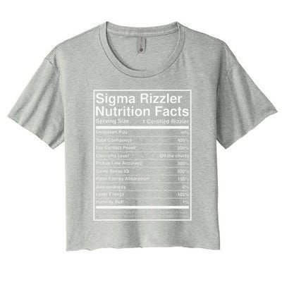 Sigma Rizzler Nutrition Facts W Rizz Meme Funny Gen Z Women's Crop Top Tee