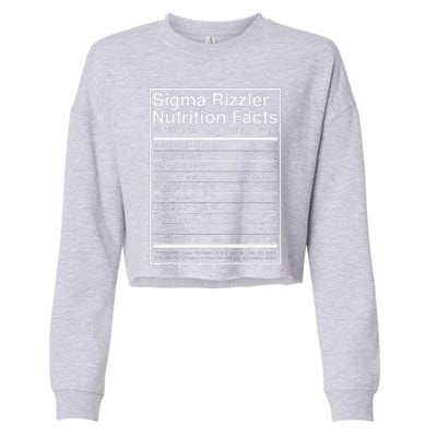 Sigma Rizzler Nutrition Facts W Rizz Meme Funny Gen Z Cropped Pullover Crew