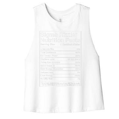 Sigma Rizzler Nutrition Facts W Rizz Meme Funny Gen Z Women's Racerback Cropped Tank