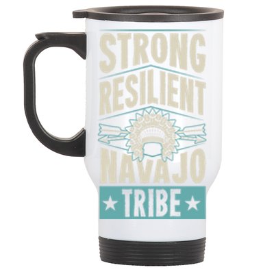 Strong Resilient Navajo Tribe Pride Native Tribal Pattern Funny Gift Stainless Steel Travel Mug