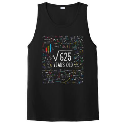 Square Root Of 625 25th Birthday 25 Year Old Gifts Math Bday PosiCharge Competitor Tank