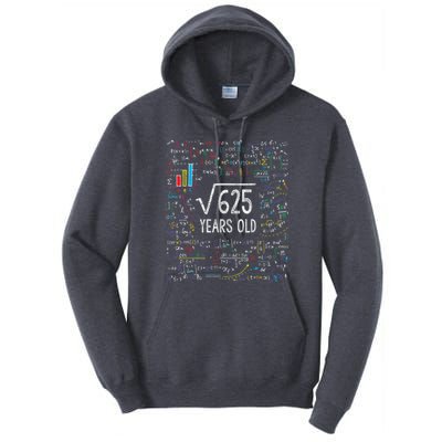 Square Root Of 625 25th Birthday 25 Year Old Gifts Math Bday Tall Hoodie