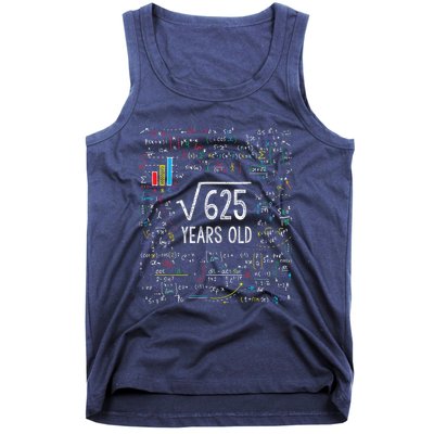 Square Root Of 625 25th Birthday 25 Year Old Gifts Math Bday Tank Top