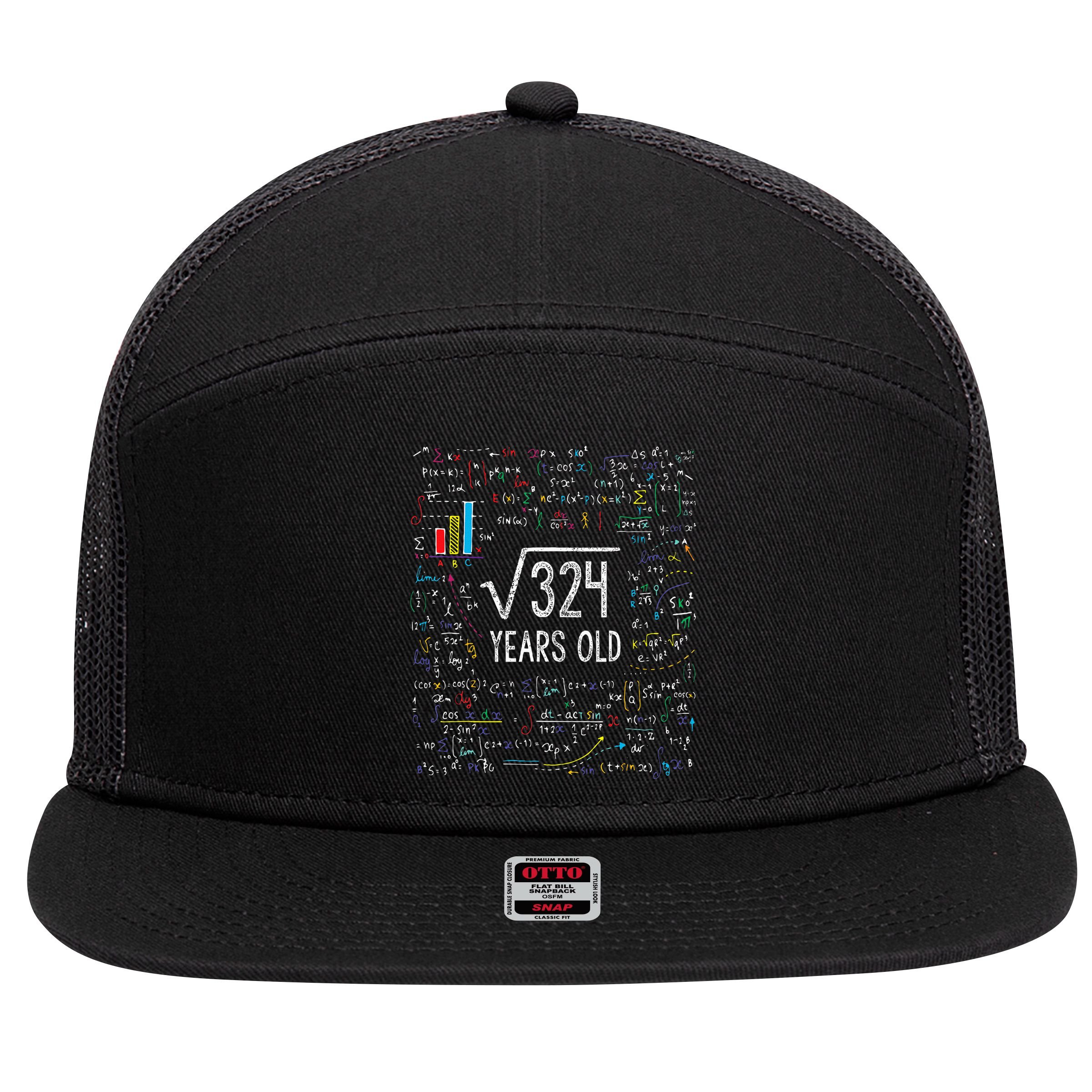 Square Root Of 324 18th Birthday 18 Year Old Gifts Math Bday 7 Panel Mesh Trucker Snapback Hat