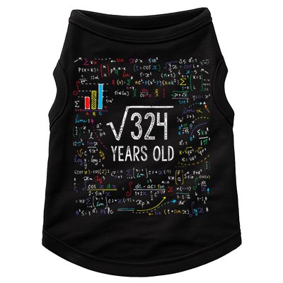 Square Root Of 324 18th Birthday 18 Year Old Gifts Math Bday Doggie Tank