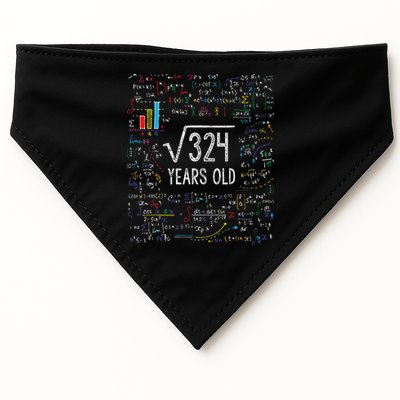 Square Root Of 324 18th Birthday 18 Year Old Gifts Math Bday USA-Made Doggie Bandana
