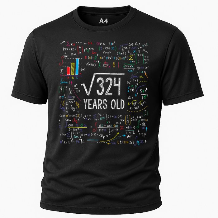 Square Root Of 324 18th Birthday 18 Year Old Gifts Math Bday Cooling Performance Crew T-Shirt