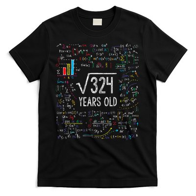 Square Root Of 324 18th Birthday 18 Year Old Gifts Math Bday T-Shirt