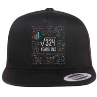 Square Root Of 324 18th Birthday 18 Year Old Gifts Math Bday Flatbill Hat