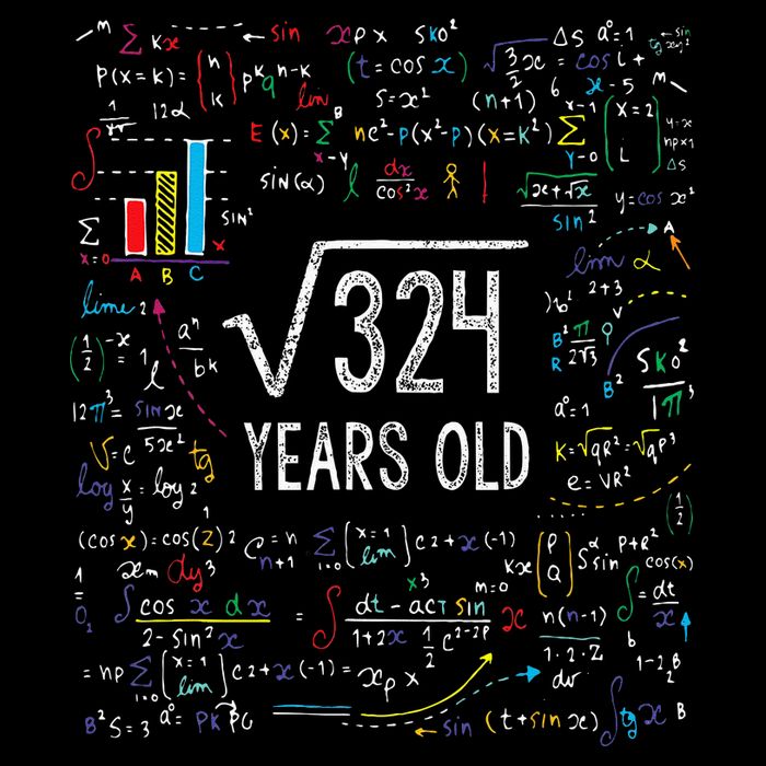 Square Root Of 324 18th Birthday 18 Year Old Gifts Math Bday Flatbill Hat