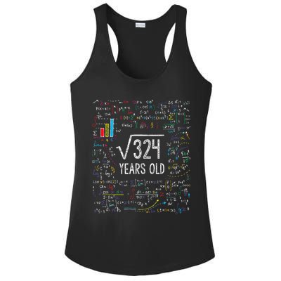 Square Root Of 324 18th Birthday 18 Year Old Gifts Math Bday Ladies PosiCharge Competitor Racerback Tank