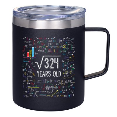 Square Root Of 324 18th Birthday 18 Year Old Gifts Math Bday 12oz Stainless Steel Coffee Mug