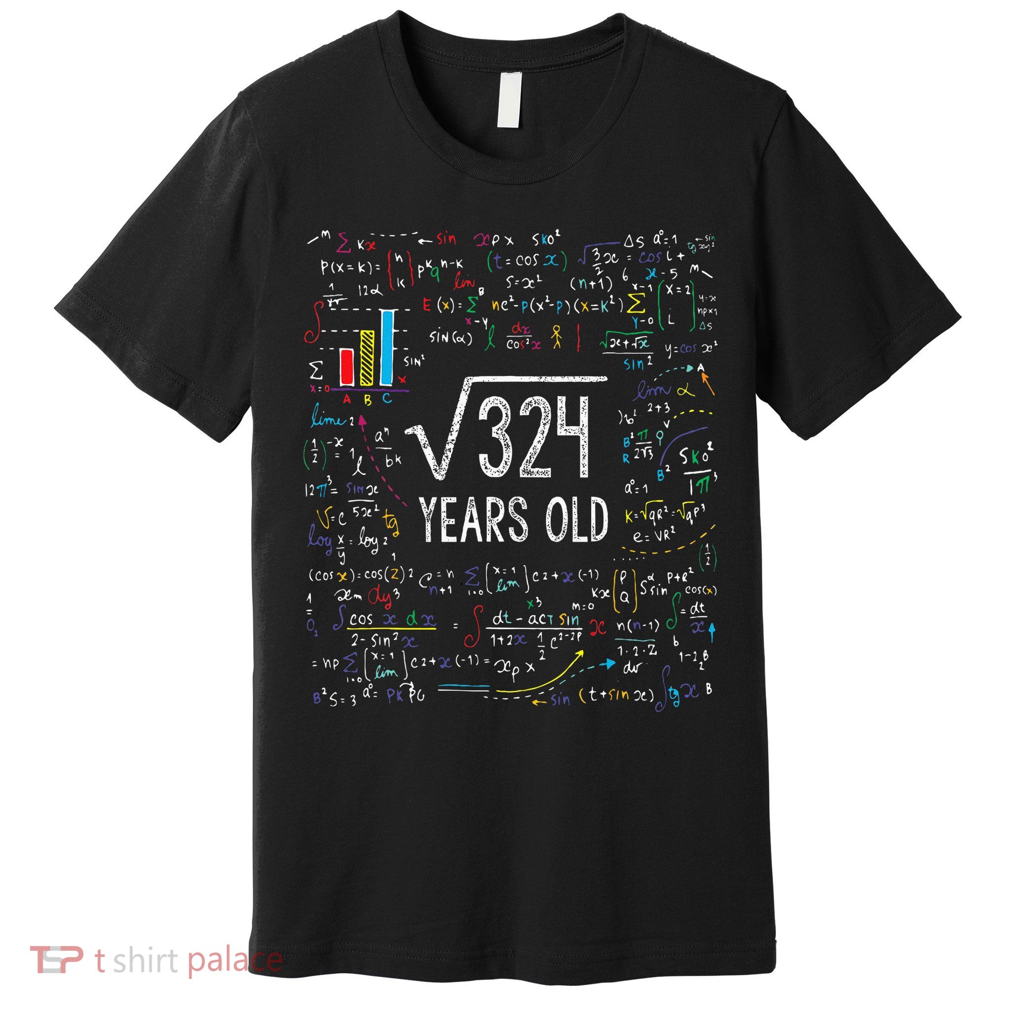 Square Root Of 324 18th Birthday 18 Year Old Gifts Math Bday Premium T-Shirt