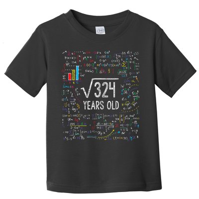 Square Root Of 324 18th Birthday 18 Year Old Gifts Math Bday Toddler T-Shirt