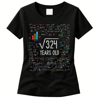 Square Root Of 324 18th Birthday 18 Year Old Gifts Math Bday Womens T-Shirt