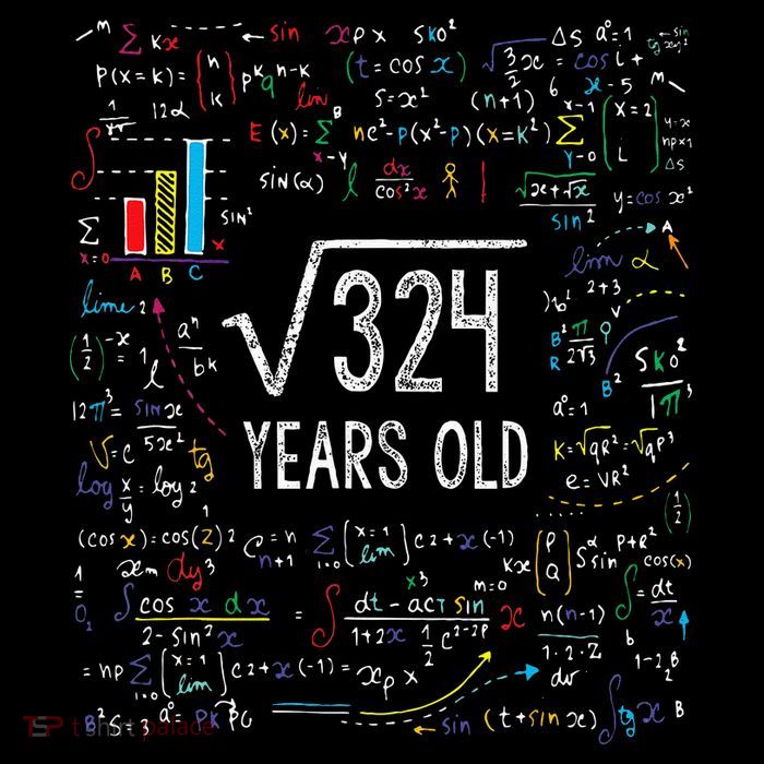 Square Root Of 324 18th Birthday 18 Year Old Gifts Math Bday Womens T-Shirt