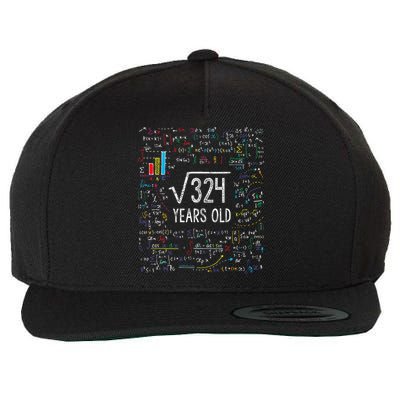 Square Root Of 324 18th Birthday 18 Year Old Gifts Math Bday Wool Snapback Cap