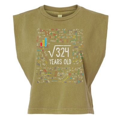 Square Root Of 324 18th Birthday 18 Year Old Gifts Math Bday Garment-Dyed Women's Muscle Tee