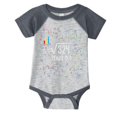Square Root Of 324 18th Birthday 18 Year Old Gifts Math Bday Infant Baby Jersey Bodysuit