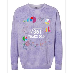 Square Root Of 361 19th Birthday 19 Year Old Math Nerd Colorblast Crewneck Sweatshirt