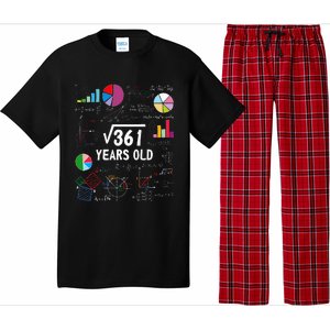 Square Root Of 361 19th Birthday 19 Year Old Math Nerd Pajama Set