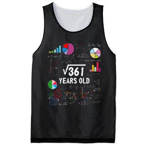 Square Root Of 361 19th Birthday 19 Year Old Math Nerd Mesh Reversible Basketball Jersey Tank