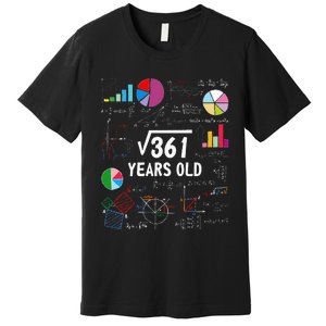 Square Root Of 361 19th Birthday 19 Year Old Math Nerd Premium T-Shirt