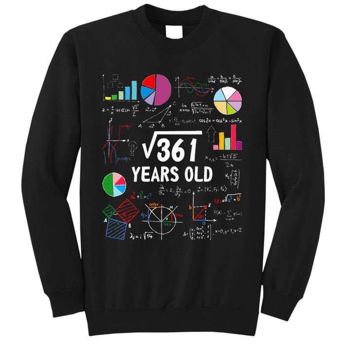 Square Root Of 361 19th Birthday 19 Year Old Math Nerd Tall Sweatshirt