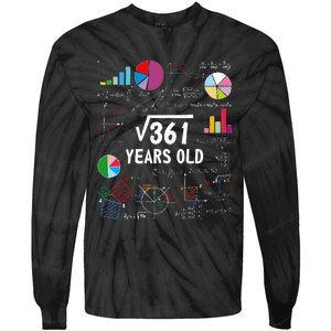 Square Root Of 361 19th Birthday 19 Year Old Math Nerd Tie-Dye Long Sleeve Shirt