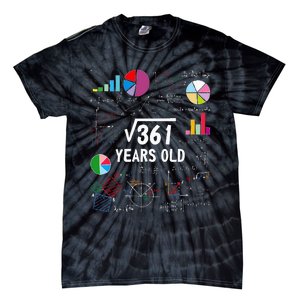 Square Root Of 361 19th Birthday 19 Year Old Math Nerd Tie-Dye T-Shirt