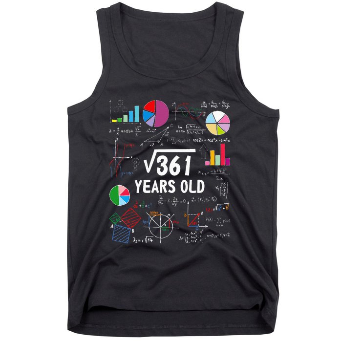 Square Root Of 361 19th Birthday 19 Year Old Math Nerd Tank Top