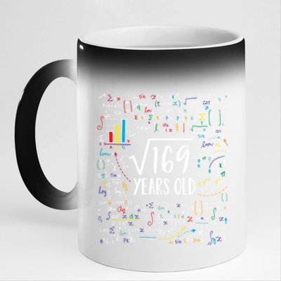 Square Root Of 169 13th Birthday Gift 13 Year Old Gifts Math Bday Gift 11oz Black Color Changing Mug