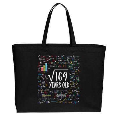 Square Root Of 169 13th Birthday Gift 13 Year Old Gifts Math Bday Gift Cotton Canvas Jumbo Tote