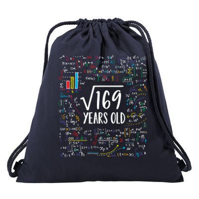 Square Root Of 169 13th Birthday Gift 13 Year Old Gifts Math Bday Gift Drawstring Bag