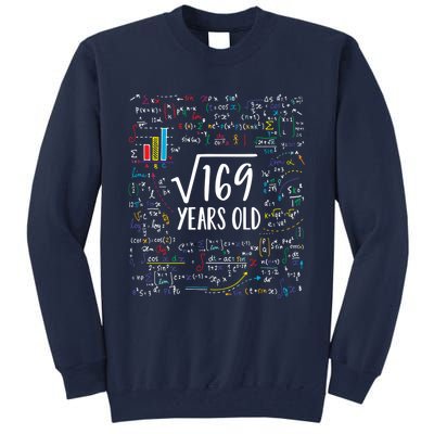 Square Root Of 169 13th Birthday Gift 13 Year Old Gifts Math Bday Gift Tall Sweatshirt